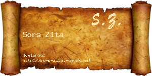 Sors Zita névjegykártya